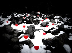 Melting Ice Hearts by the River